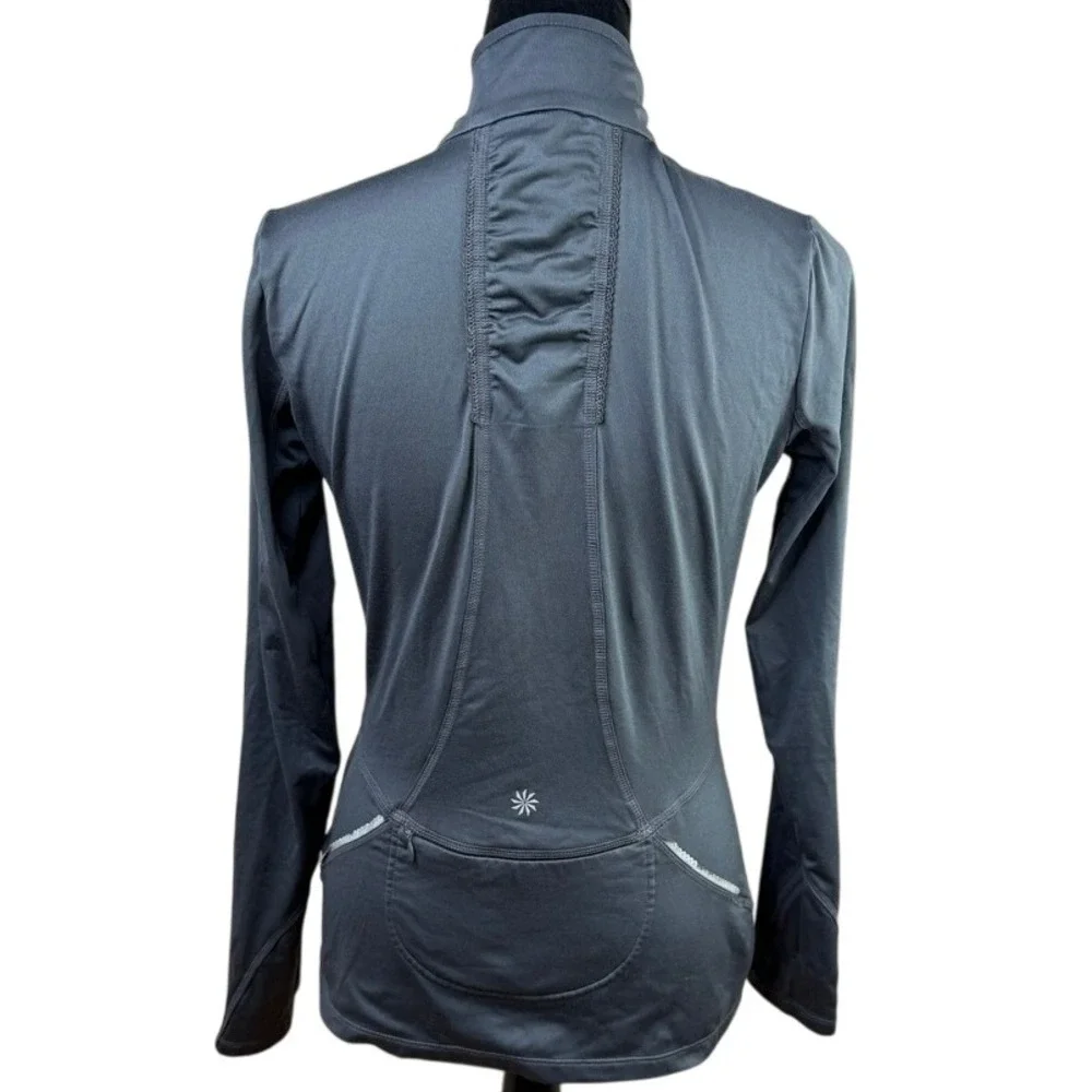 Athleta Quarter Mile 1/4 Zip Pullover Charcoal Gray Size Small - Picture 3 of 10